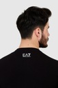 EA7 T-shirt męski czarny z dużym białym logo S Wzór dominujący logo