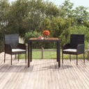 vidaXL Záhradný stôl, drevená doska, čierny, 90x90x75 cm, PE ratan Stav balenia originálne