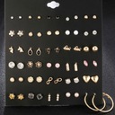 SADA NÁUŠNÍC 30 párov ZIRKÓNY perly - farba zlatá - Pohlavie Výrobok pre ženy