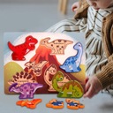 Drevené Montessori puzzle, kognitívny dinosaurus v ranom detstve Hmotnosť (s balením) 0.5 kg