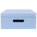 Синий деревянный ящик с ручками 40х30х14см.
