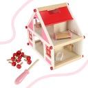 Domček pre bábiky drevený ružový montessori nábytok doplnky 36cm Značka Ikonka