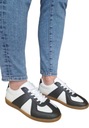 Женская кожаная обувь Замшевые спортивные кроссовки на плоской подошве Черный Белый 38