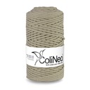 Плетеная нить для макраме ColiNea 100% хлопок, 3мм 100м, светло-бежевый
