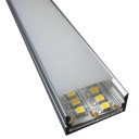 Широкий алюминиевый СВЕТОДИОДНЫЙ ПРОФИЛЬ - 2 поверхностные полосы, 2 м