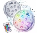 ВОДОНЕПРОНИЦАЕМАЯ ЛАМПА 10 СВЕТОДИОДНЫХ RGB ПОДСТАВКА ДЛЯ ДИСТАНЦИОННОГО УПРАВЛЕНИЯ x2