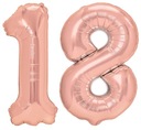 Воздушные шары с цифрами из розового золота, большие на 18-летие, 100 см.
