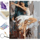Картина для КРАСКИ ПО ЦИФРАМ на ткацком станке ARTNAPI, Балерина Белый Лебедь.