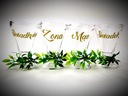 Обманутая водка стаканы 15мл свадьба МУЖ СВИДЕТЕЛИ СВИДЕТЕЛИ зеленые листья
