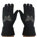 Dámske rukavice čierne vlnené zirkóny Veľkosť uniwersalny