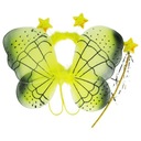 STRÓJ MOTYL WRÓŻKA SKRZYDŁA + OPASKA + RÓŻDŻKA ŻÓŁTE