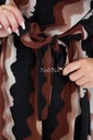 Vzdušné šaty s vlnou Béžovo-čokoládové UNI Dĺžka midi