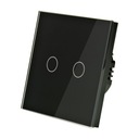 ПОДСВЕЧНИК ДВОЙНОЙ СТЕКЛЯННЫЙ СЕНСОРНЫЙ ВЫКЛЮЧАТЕЛЬ, ЧЕРНЫЙ