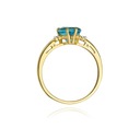 Золотое кольцо с топазом и бриллиантами -СЕРДЦЕ-