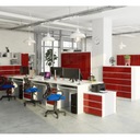 Отдельностоящий офисный стол, белый, красный, 135 см