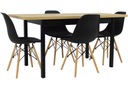 Небольшой комплект РАСШИРЯЕМЫЙ СТОЛ с 4 ЧЕРНЫМИ стульями