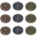 НАБОР КУЛЬТИСТОВ ИЗ 9 МЕТАЛЛИЧЕСКИХ МОНЕТ РПГ