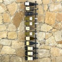 Настенная винная стойка 24 бутылки черный металл 21x22.5x120 см