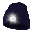 ЗИМНЯЯ ШАПКА СО СВЕТОДИОДНЫМ ФОНАРЕМ, ПЕРЕЗАРЯЖАЕМЫМ USB, СИНИЙ МАРБА, ТЕПЛЫЙ СВЕТ