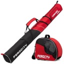 PREMIUM Set Cover Ski Bag 180 Poles Boots Helmet Set Red