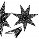 БОЛЬШАЯ ПОДВЕСНАЯ ЗВЕЗДА ЧЕРНАЯ 50см РОЖДЕСТВЕНСКАЯ 3D