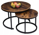 КРУГЛЫЕ ЖУРНАЛЬНЫЕ СТОЛЫ НАБОР СТОЛИКА LOFT RUSTIC ЖУРНАЛЬНЫЙ СТОЛИК 2в1