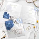 Приглашения на свадьбу ГОТОВЫЕ с синим конвертом S2