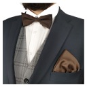 КОРИЧНЕВЫЙ ГАЛСТУК-БАБОЧКА С КАРМАНОМ-ТРУБКОЙ POCKET