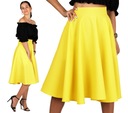 Желтая широкая юбка-миди M 38