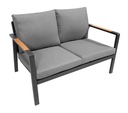 ZESTAW MEBLI OGRODOWYCH Meble Ogrodowe Aluminiowe Sofa Dwa Fotele Stolik Materiał dominujący metal
