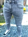 Spodnie męskie jeansowe szare dziury slim MS 32 Cechy dodatkowe dziury przetarcia