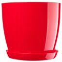 DONICZKA Z PODSTAWKĄ PLASTIKOWA OSŁONKA DONICA 12cm CZERWONA KWIATY KADAX