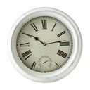 Nástenné hodiny vintage jednoduché biele staničné 37 cm