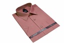50/51 Рубашка мужская большого размера, бледно-розовая, с короткими рукавами.