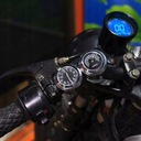 CLOCK FOR MOTORCYCLE CLOCK ON STEERING WHEEL BLACK 