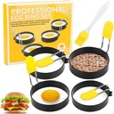 4X КРУГЛЫЕ ФОРМЫ НАБОР ИДЕАЛЬНЫХ ЖАРЕННЫХ ЯИЦ ПОДАРОК ​​ДЛЯ ПОВАРА