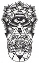 Набор из 3 татуировок EYE OF PROVIDENCE + треугольные линии