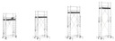 Hliníkové výsuvné pojazdné lešenie so sklopným lankom HIGHER 2x15 8,3m Hmotnosť 90 kg