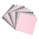 Penová podložka puzzle 180x180cm 9 ks sivo ružová Hĺbka produktu 1 cm