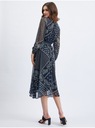Granatowa damska wzorzysta sukienka midi ORSAY Marka Orsay