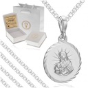 СЕРЕБРЯНАЯ ЦЕПЬ С МЕДАЛИТОЙ PR. 925 СУВЕНИРОВ ПЕРВОГО СВЯТОГО ПРИЧАСТИЯ + БЕСПЛАТНЫЕ ПОДАРКИ