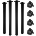 МАТОВО-ЧЕРНЫЕ НОЖКИ НАСТОЛЬНОГО СТОЛА, РЕГУЛИРУЕМЫЕ, ВЫСОТА 710ММ, 4 ШТ., СВЕРХВЫЕ