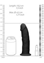 Shots REALROCK 19 cm Dual Density Silicone Dildo Black Maximálny priemer 4.5 cm