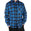 Мужская фланелевая рабочая рубашка 100% ХЛОПОК синяя рубашка в клетку -3XL