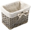 МИНИ-КОРЗИНА ПЛЕТЕНАЯ КОРЗИНА ДЛЯ ВАННОЙ С ПОДКЛАДКОЙ 22x16x15