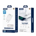 JELLICO Мощное настенное зарядное устройство мощностью 40 Вт, 2xUSB C + USB C — кабель Lightning