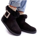 УТЕПЛЕННЫЕ СНЕЖНЫЕ БОТИНКИ С ЧЕРНОЙ МЕХОВОЙ ПРЯЖКОЙ 40