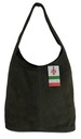 Semišový vak Talianska koža Shopper Bag Camel Hĺbka produktu 16.5 cm