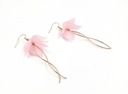 Módne ľahké Náušnice akrylové kvety handmade dlhé visiace 8cm ružové Druh Klasický Ručne vyrobené