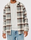 flanelová košeľa Hollister L kockovaná s kapucňou Veľkosť L